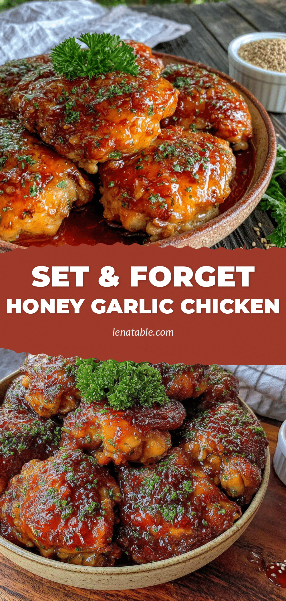 sticky honey garlic chicken thighs recipe