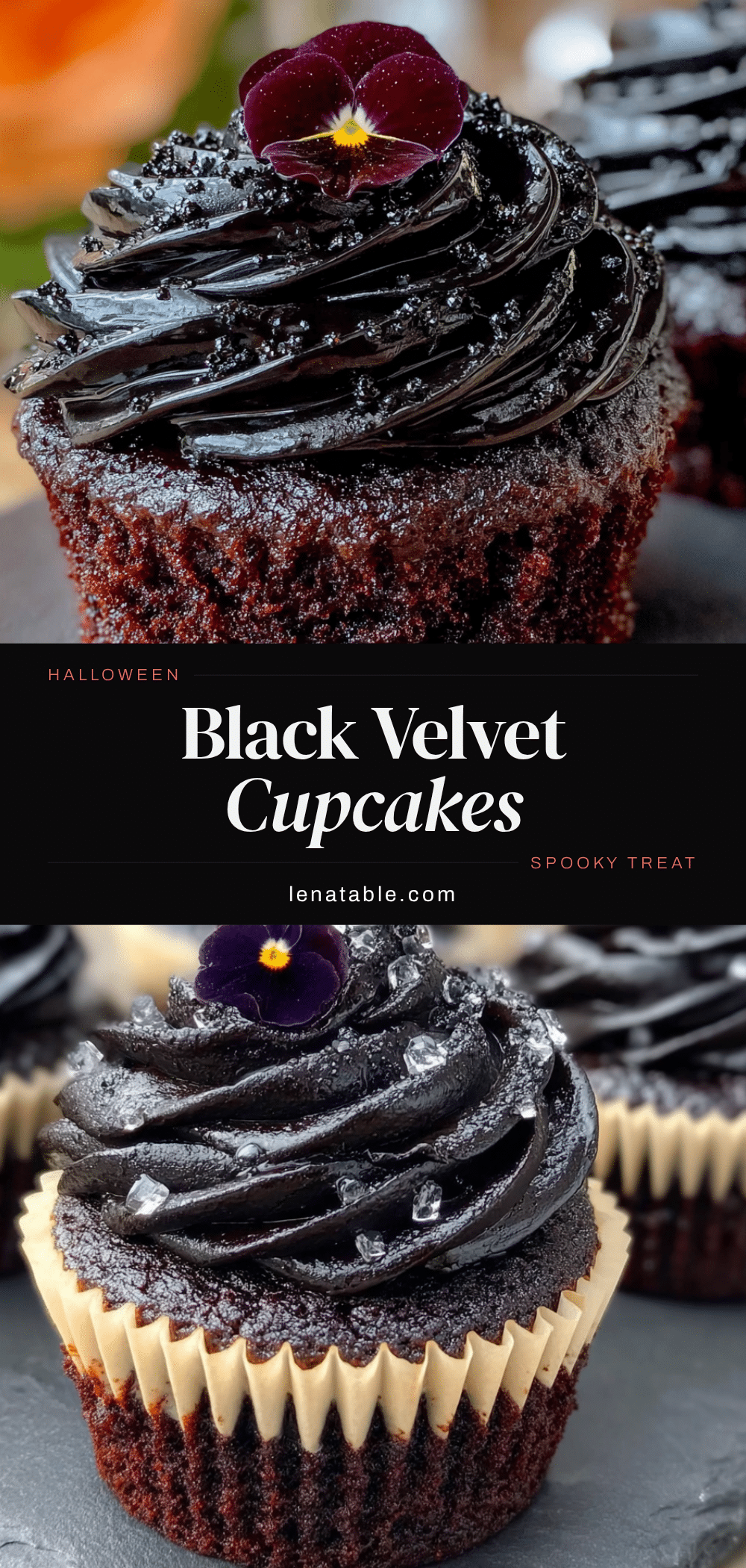 black velvet Halloween cupcakes recipe