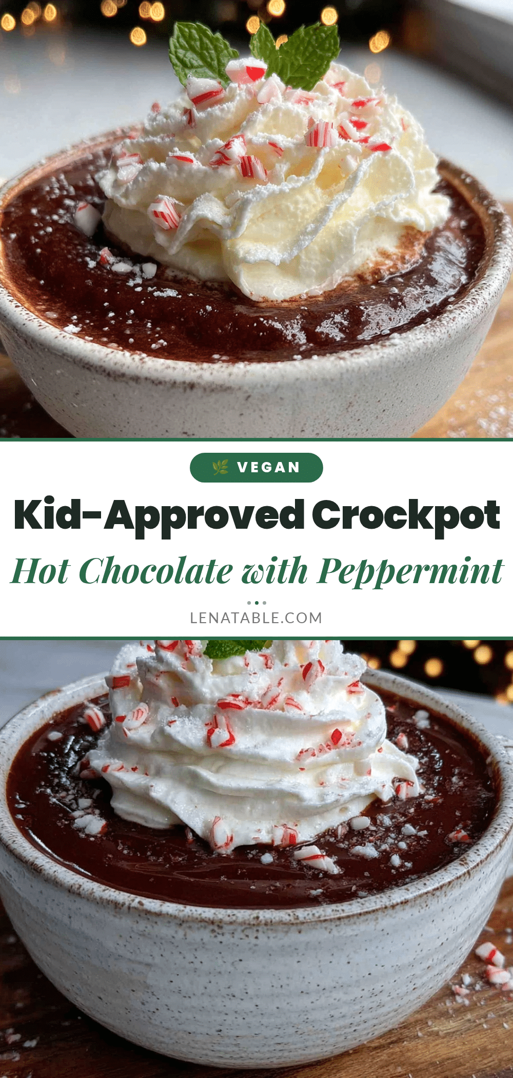crockpot hot chocolate with peppermint whipped cream recipe