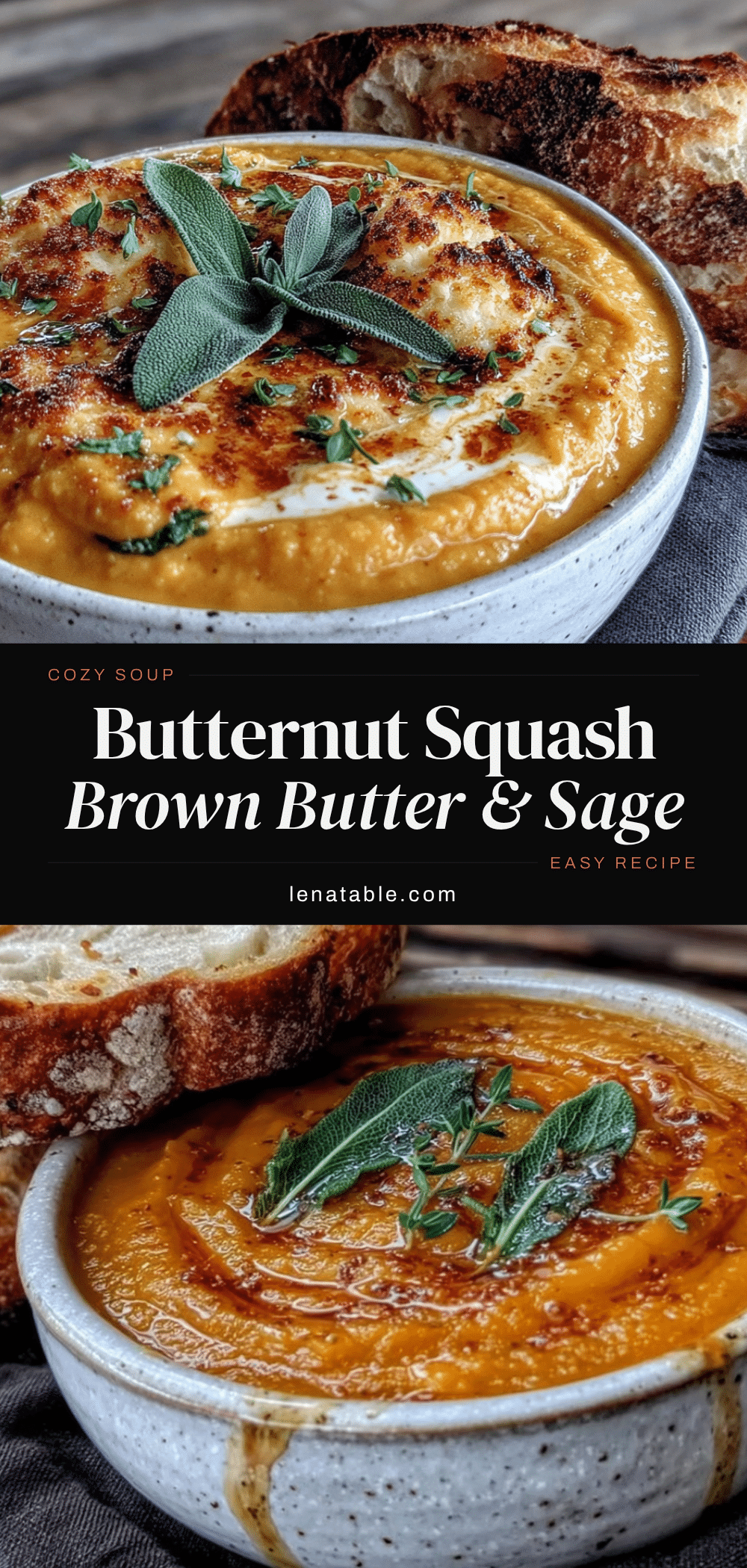 easy butternut squash soup with brown butter and sage recipe