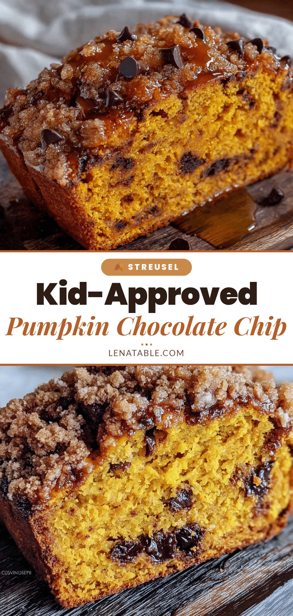 Easy Kid-Approved Pumpkin Chocolate Chip Streusel Bread recipe
