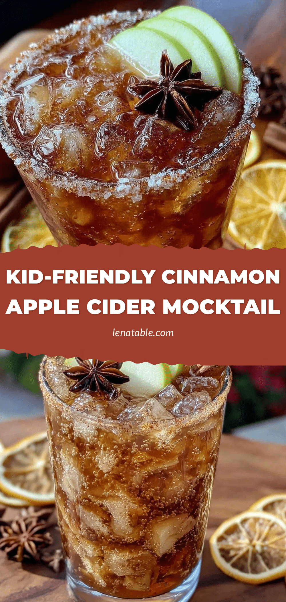 kid-friendly cinnamon apple cider mocktail recipe