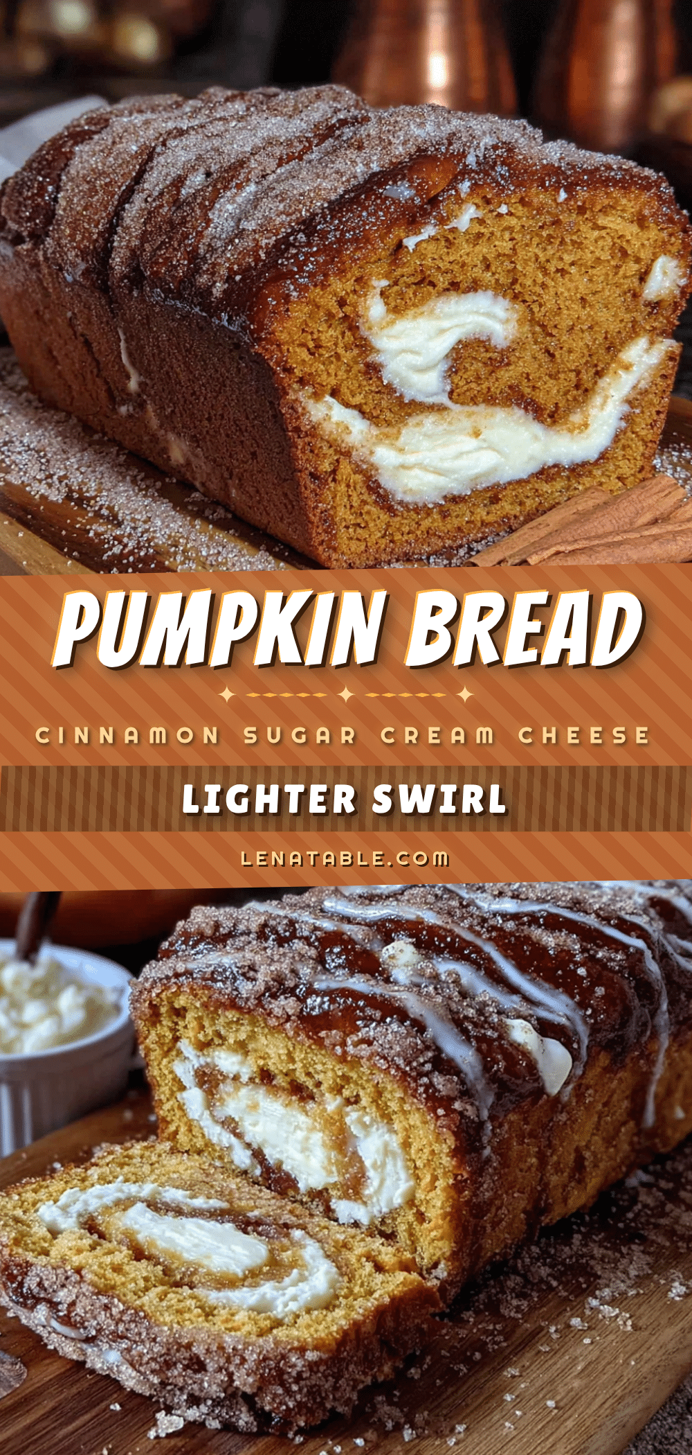 lighter pumpkin bread with cream cheese swirl recipe
