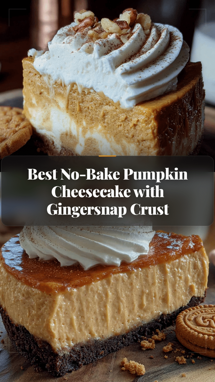 no-bake pumpkin cheesecake with gingersnap crust recipe