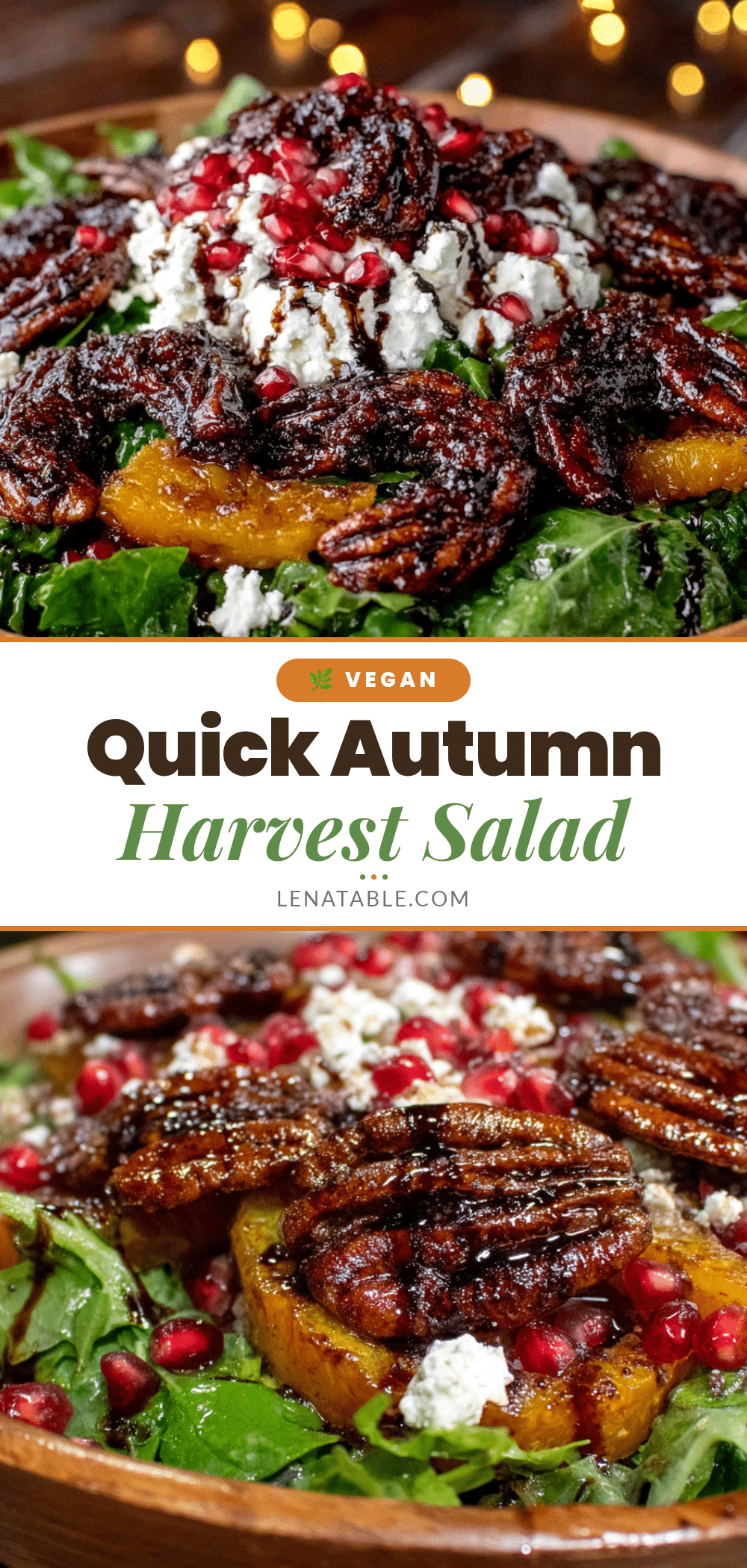 quick autumn harvest salad with candied pecans recipe