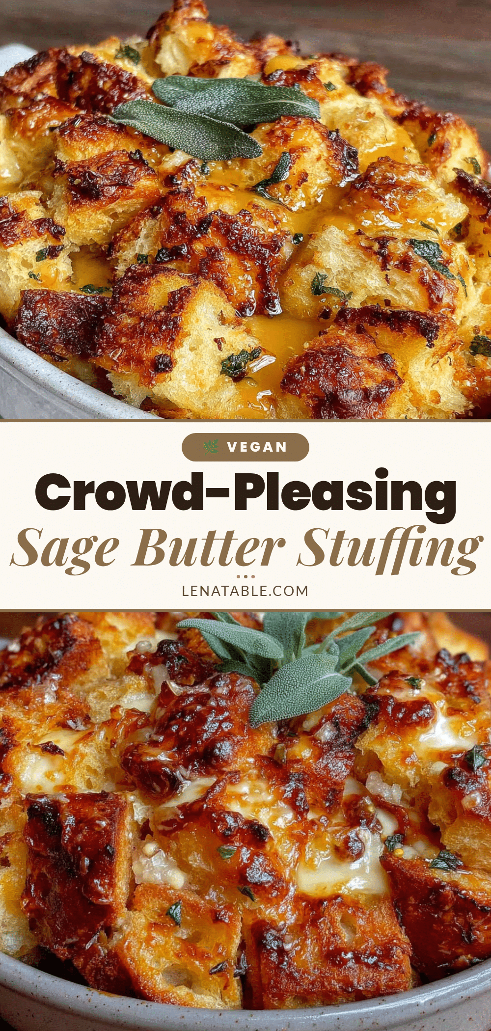 Sourdough Focaccia Stuffing with Sage Butter recipe