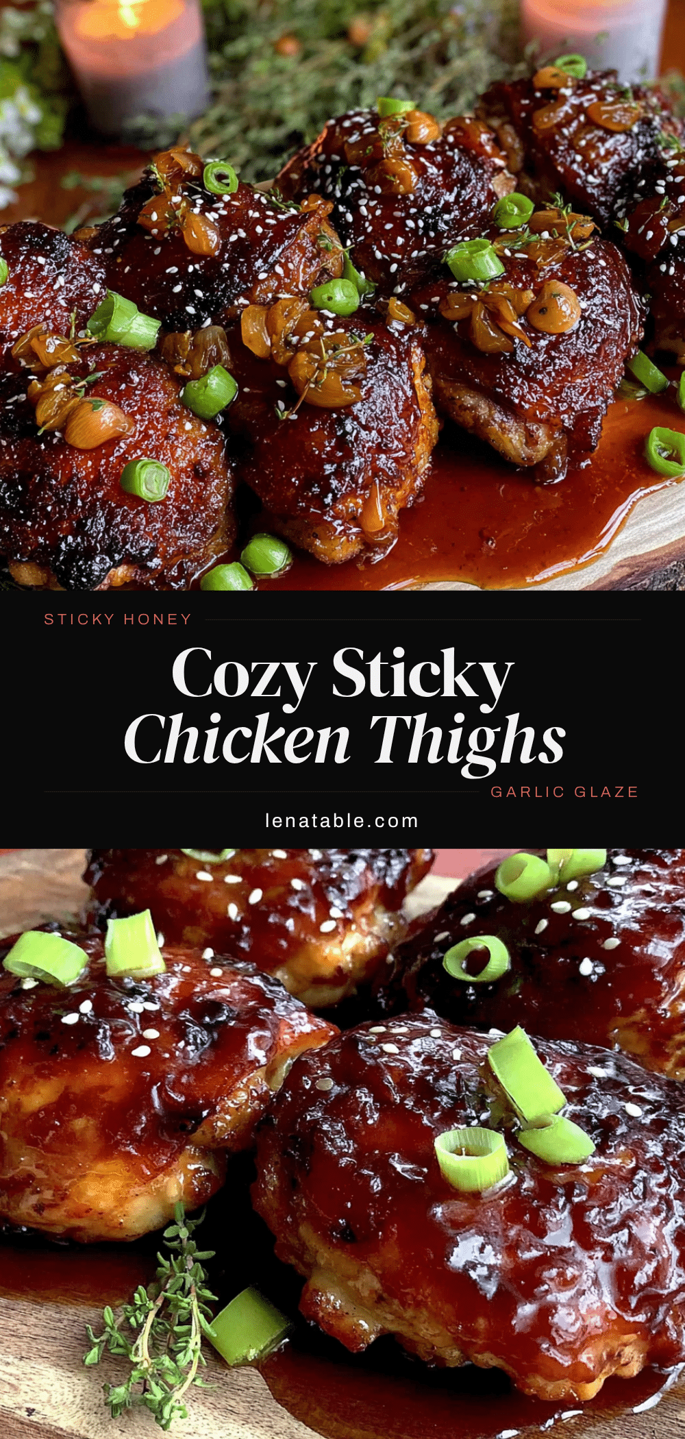 sticky honey garlic chicken thighs recipe