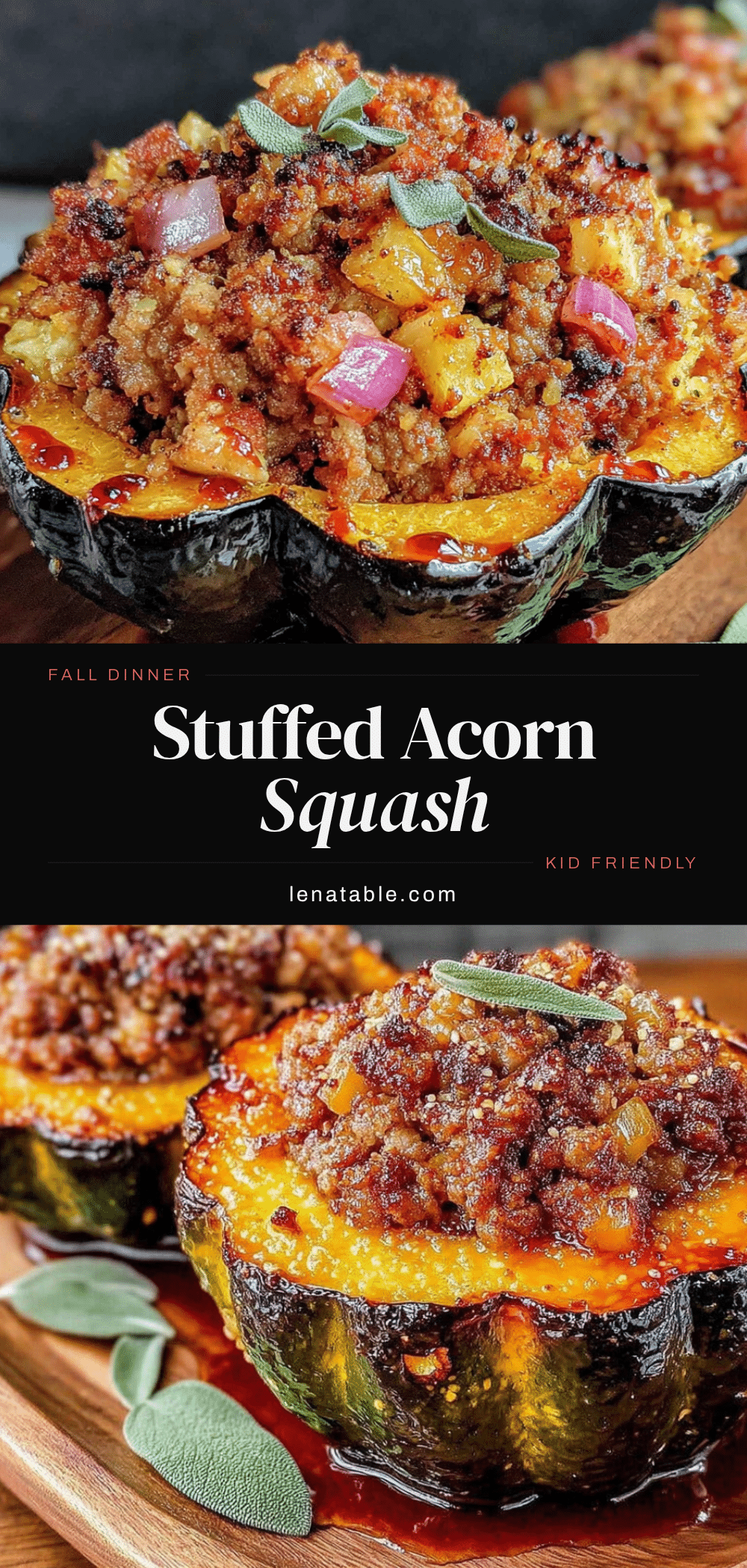 stuffed acorn squash with sausage and apple recipe