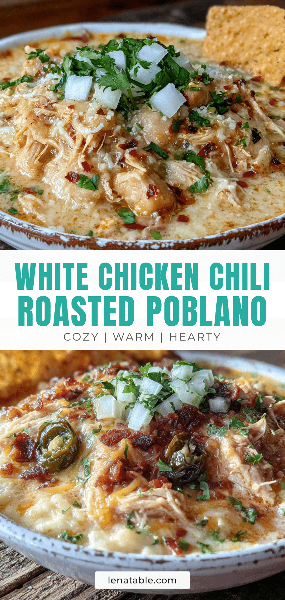 white chicken chili with roasted poblano peppers recipe