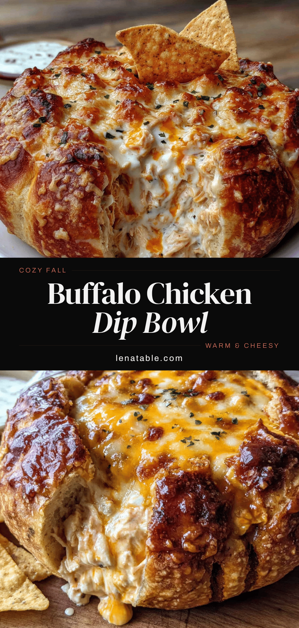 buffalo chicken dip in a pumpkin bread bowl recipe