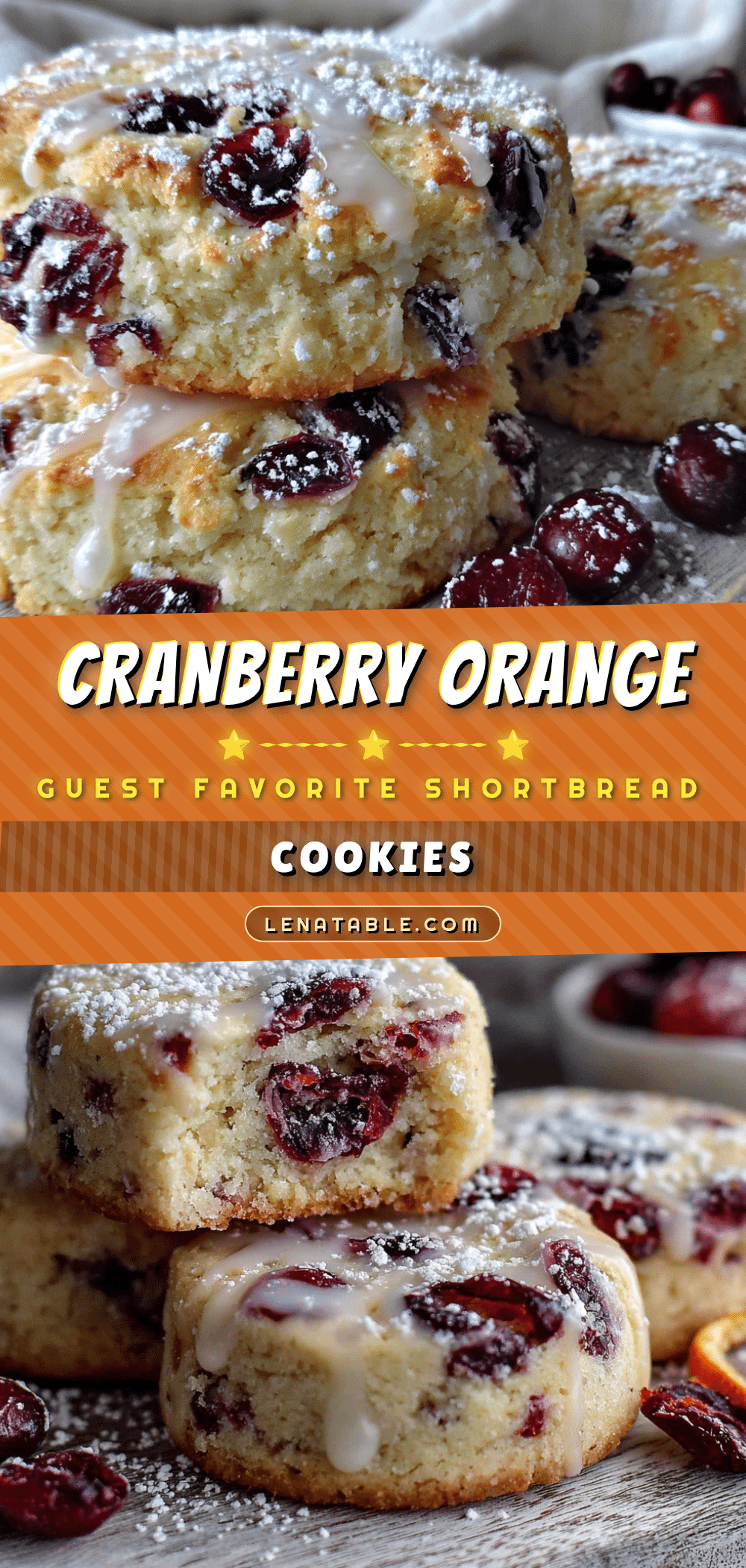 Cranberry Orange Shortbread Cookies recipe