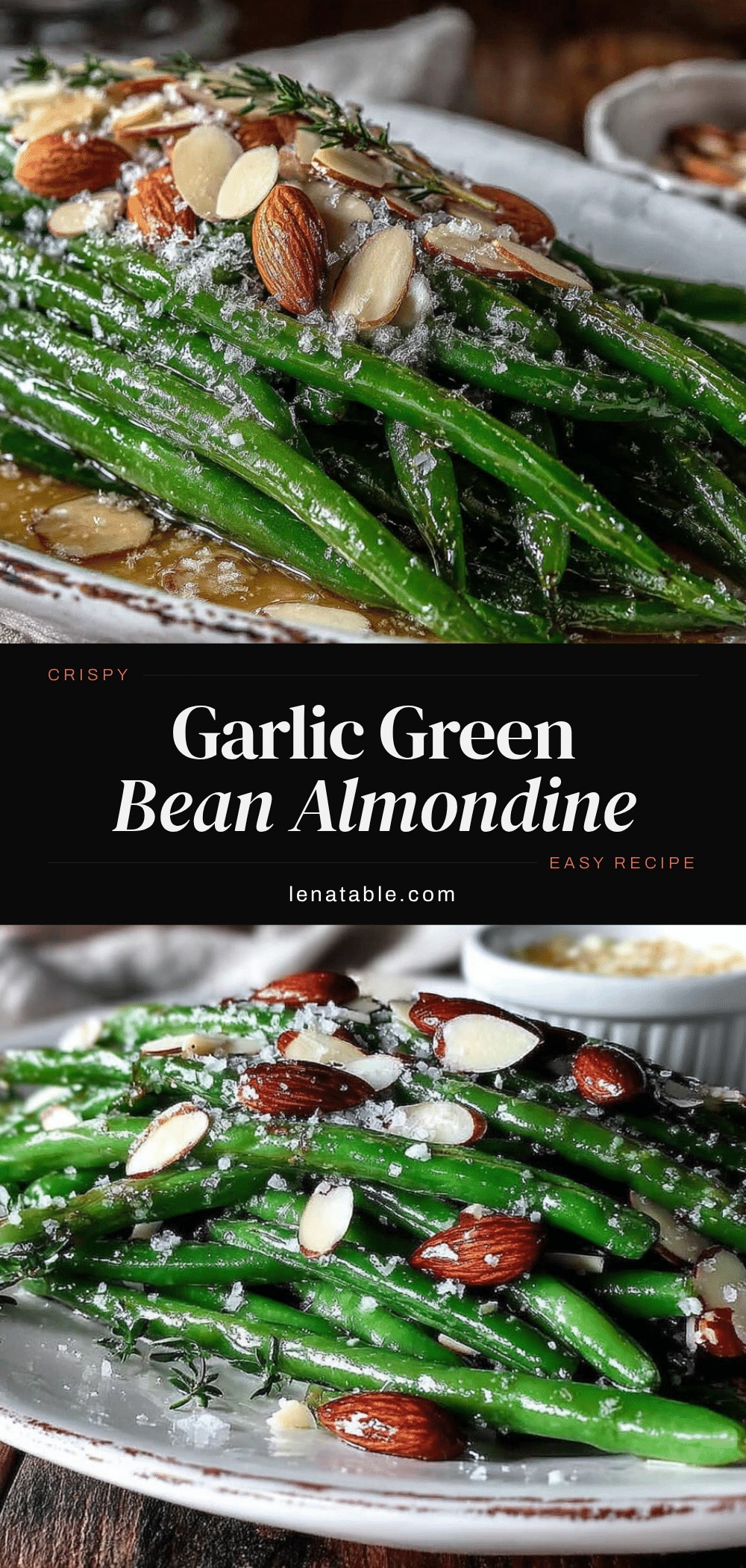 crispy garlic green bean almondine recipe