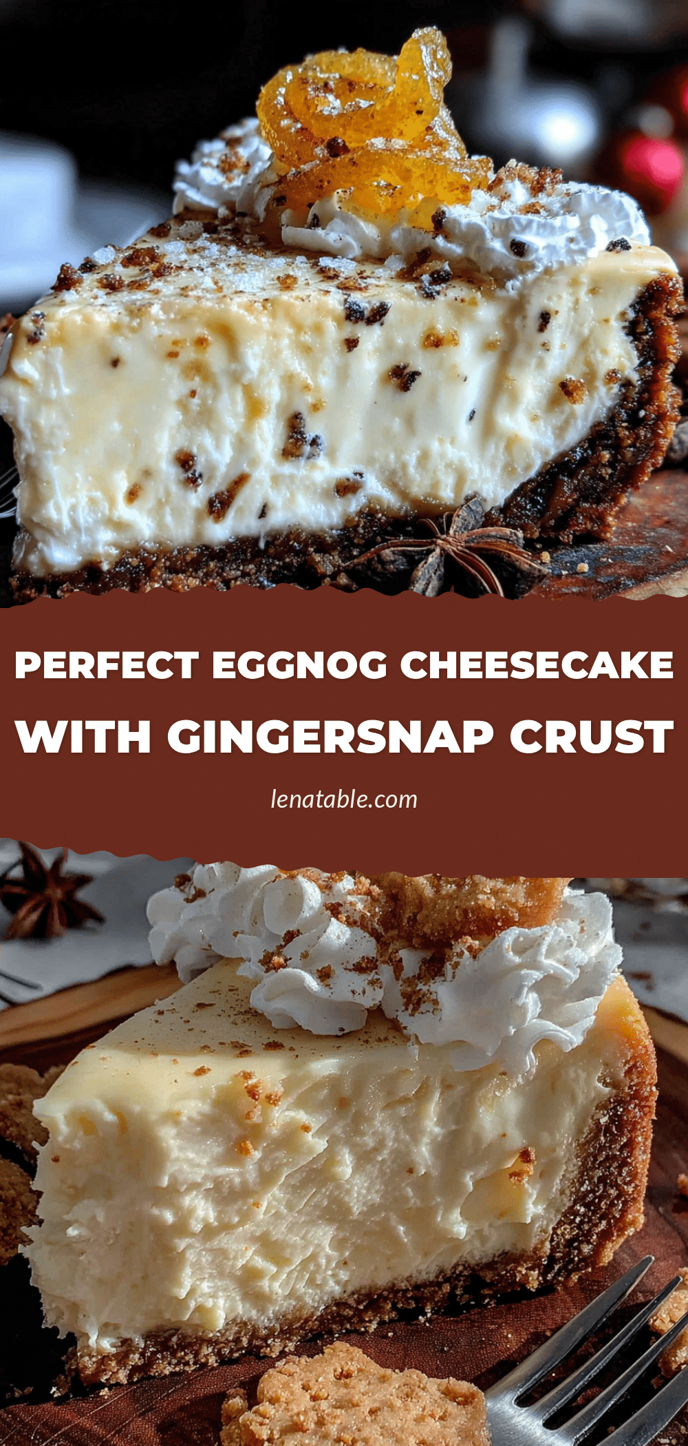 eggnog cheesecake with gingersnap crust recipe