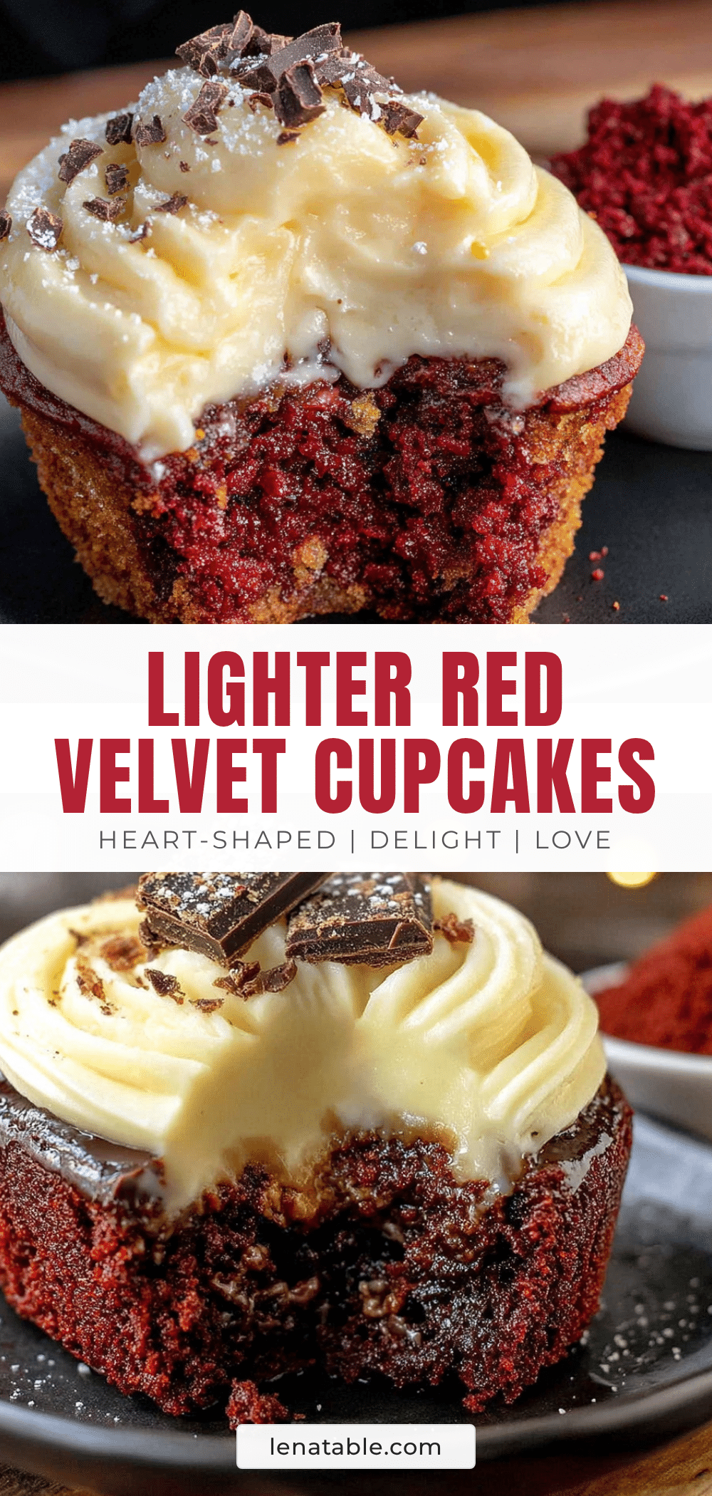 lighter red velvet heart-shaped cupcakes recipe