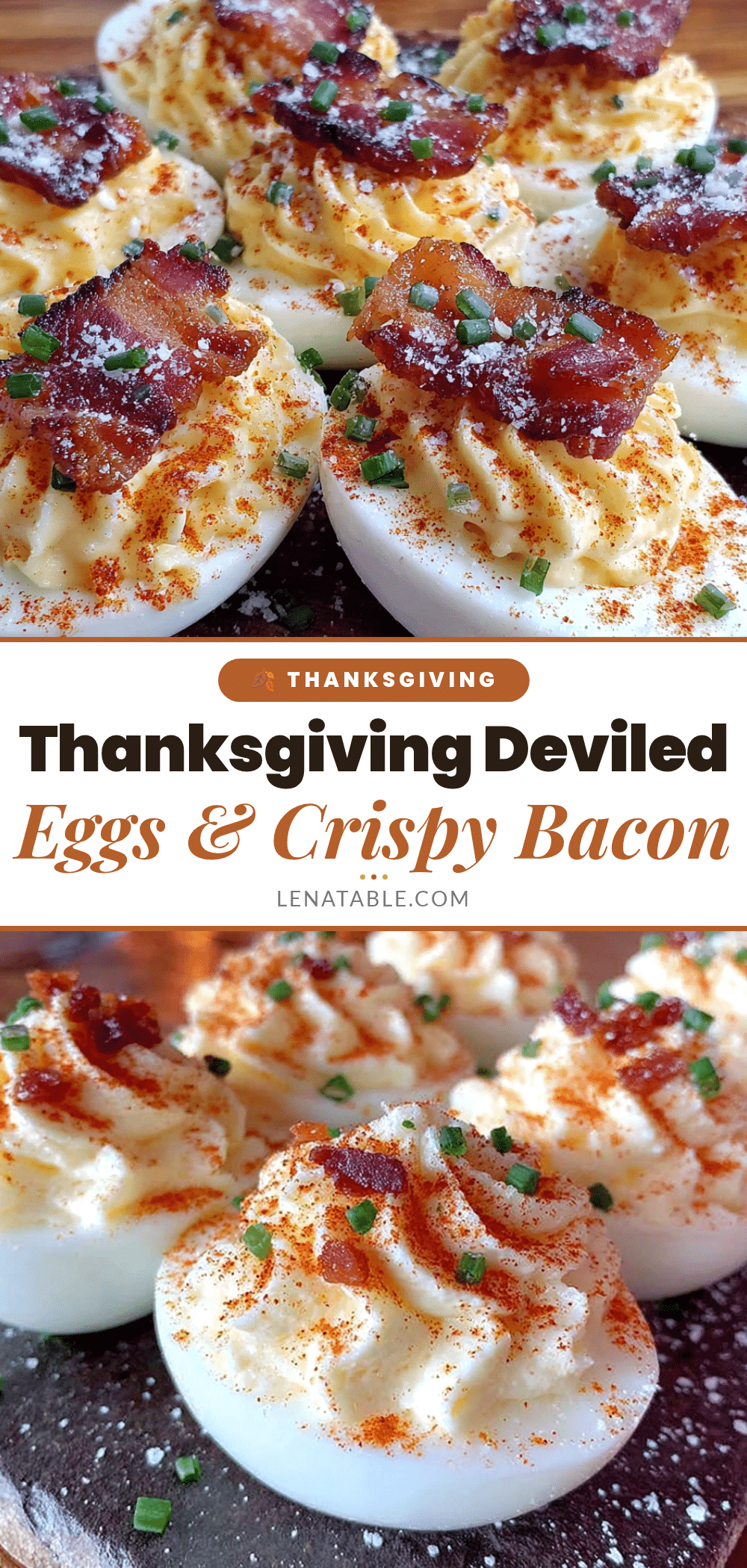 Thanksgiving deviled eggs with crispy bacon recipe
