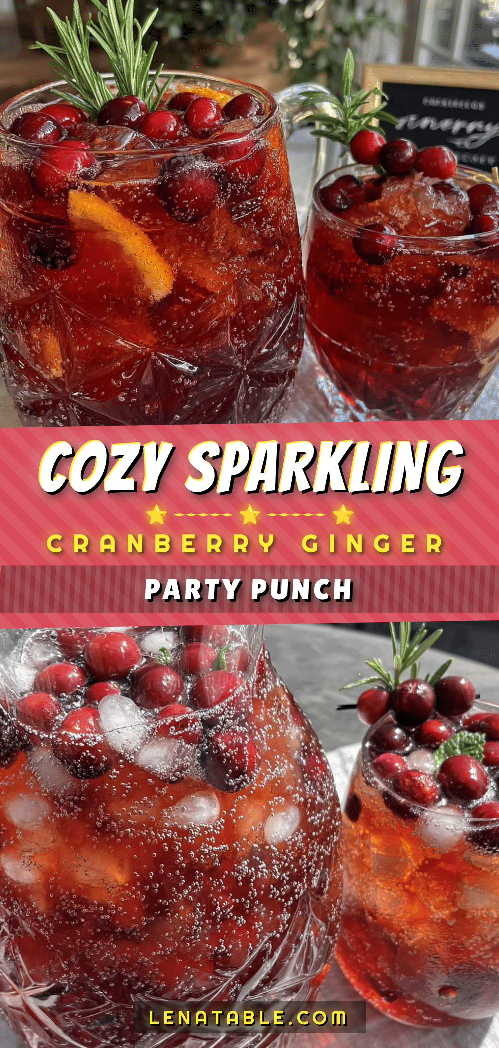 cozy sparkling cranberry ginger party punch recipe