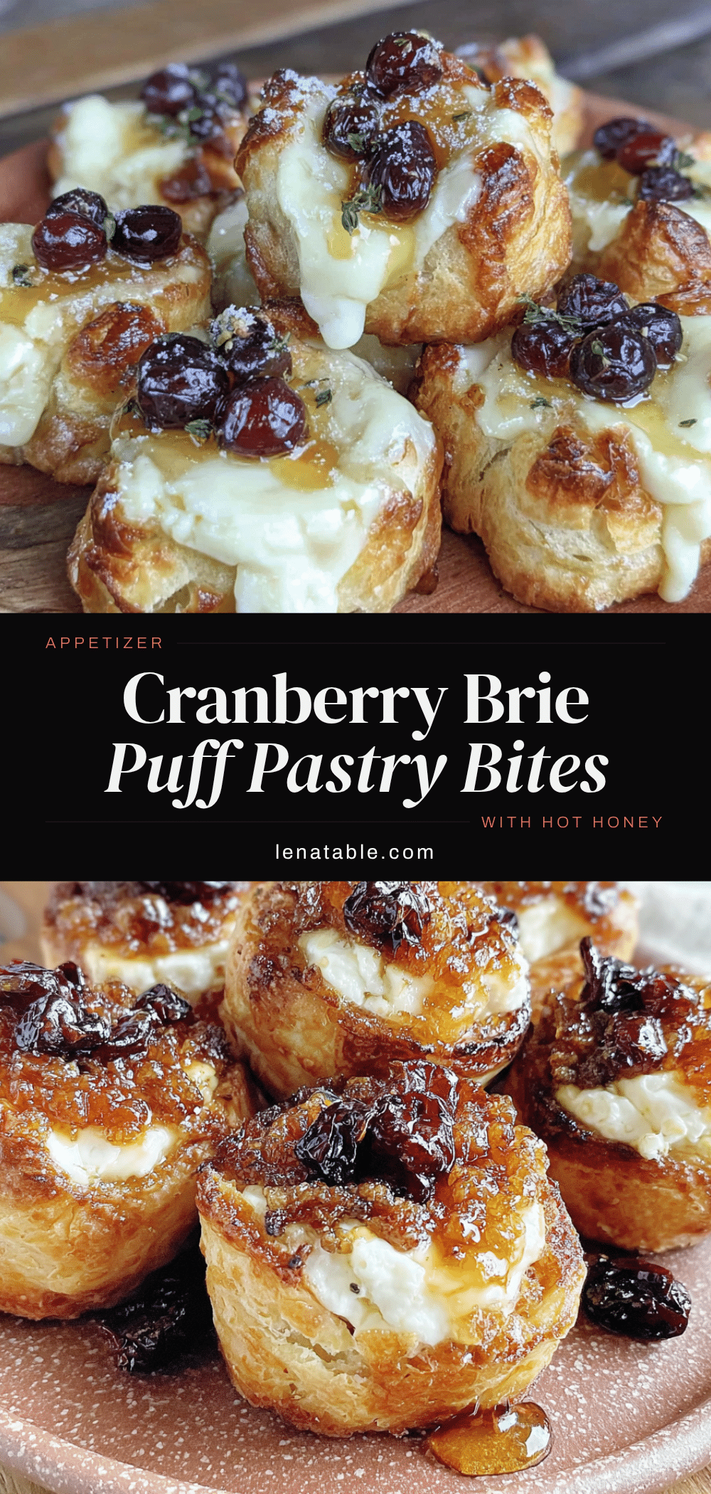 cranberry brie puff pastry bites recipe