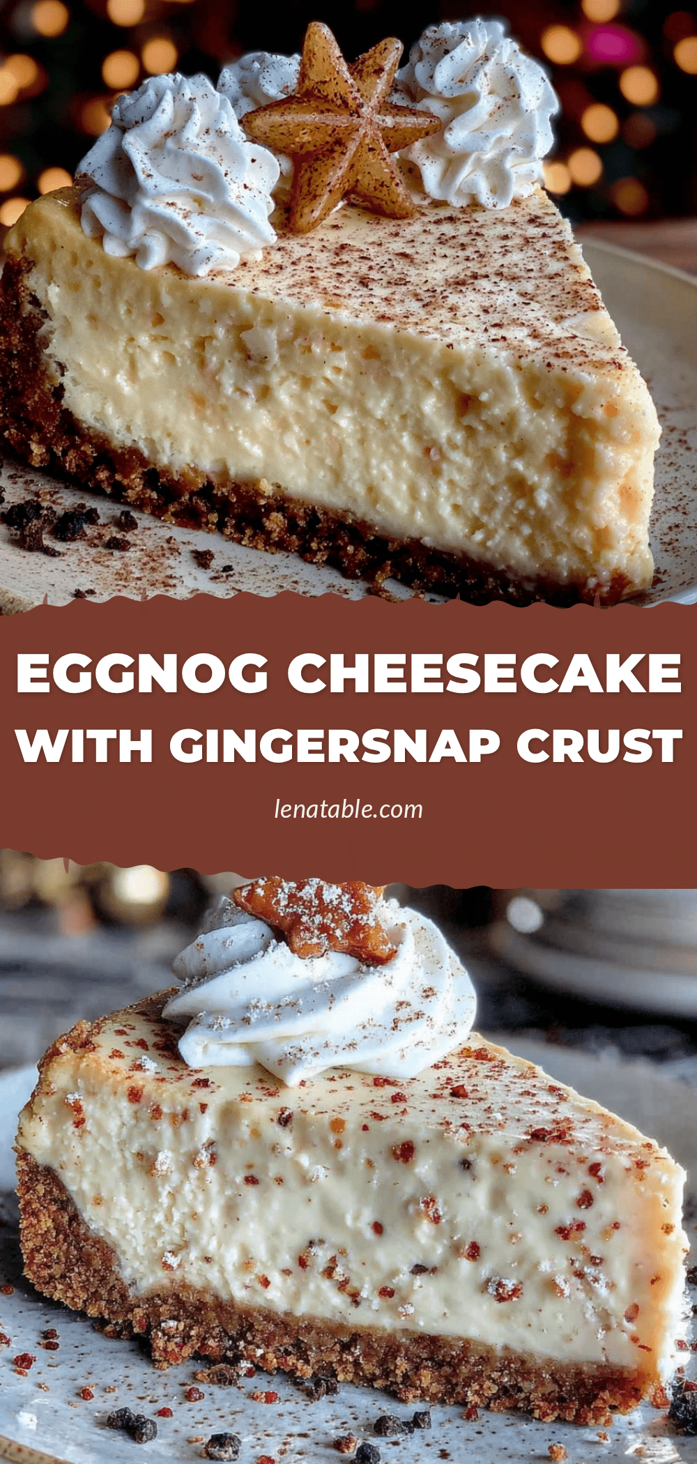 egnog cheesecake with gingersnap crust recipe
