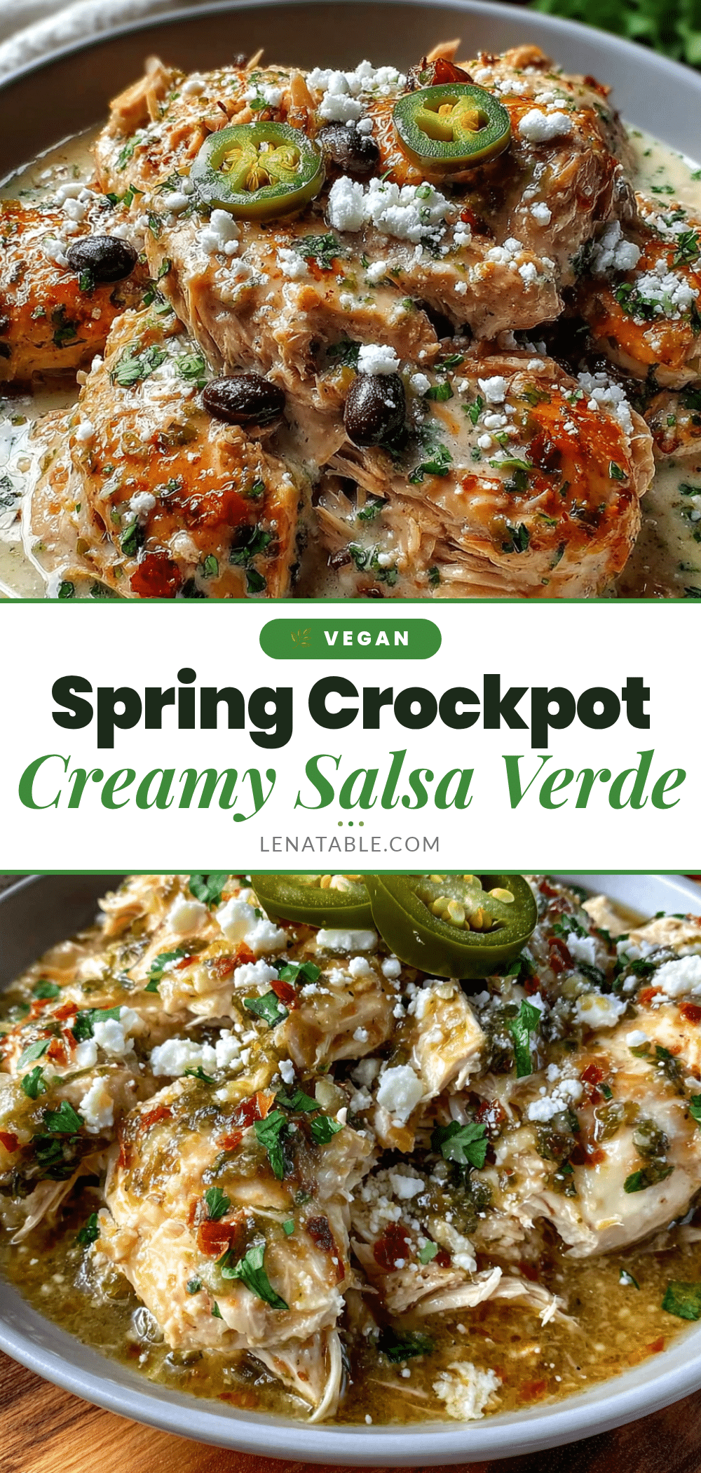spring crockpot creamy salsa verde chicken recipe